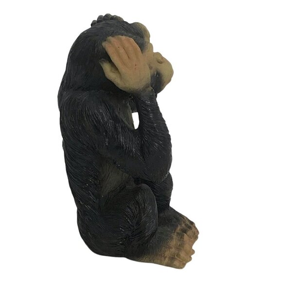 Vintage Monkey Figurine Hear no Evil Chimpanzee Retro Plastic 5.5" High - Picture 5 of 11